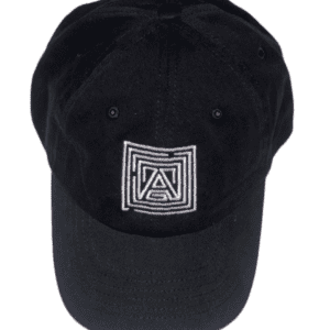 A black cap with the embroidered LIAM logo